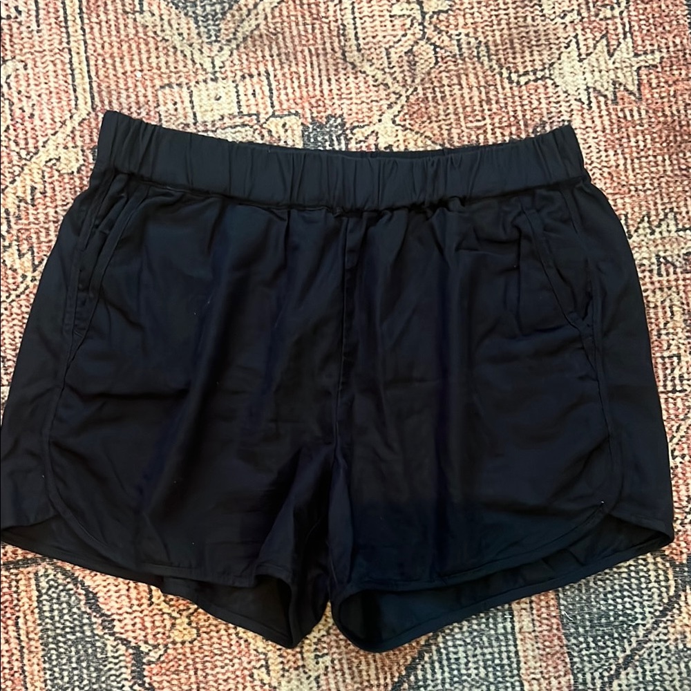 Madewell Black Linen Shorts Lightweight Elastic Waist